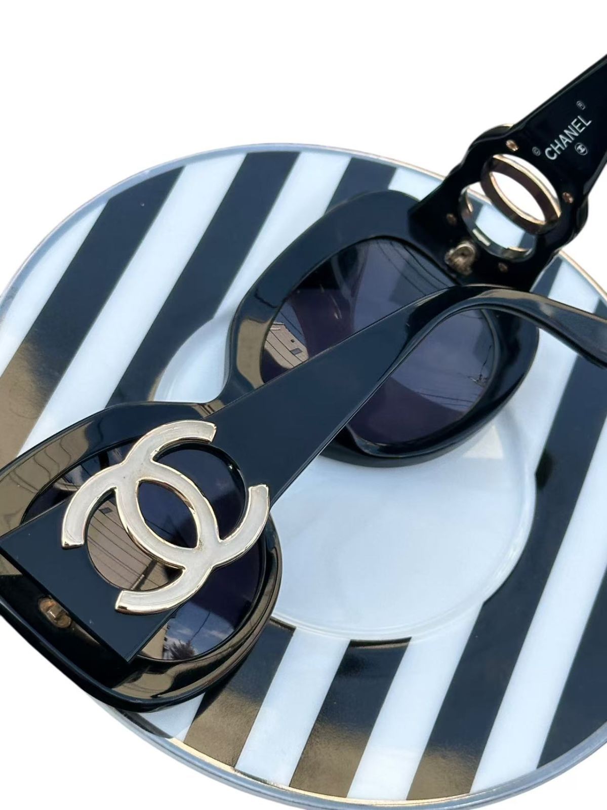 ◆CHANELシャネルヴィンテージVintageゴールドデカココマーク金具サングラスメガネ日よけプラスチックユニセックス