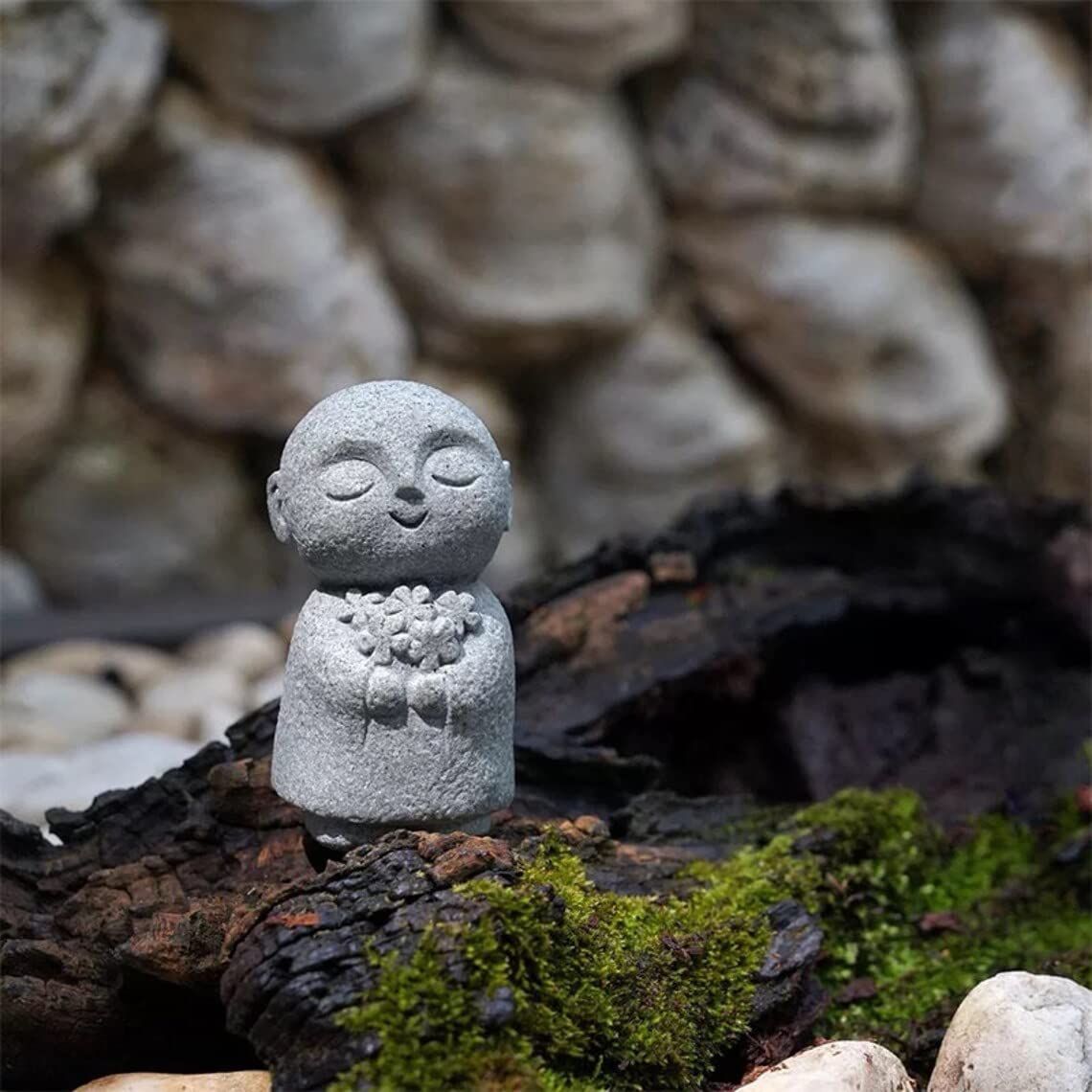 特価セール】かわいい御影石 幸せ願い縁の良いおきもお 神仏像 お地蔵