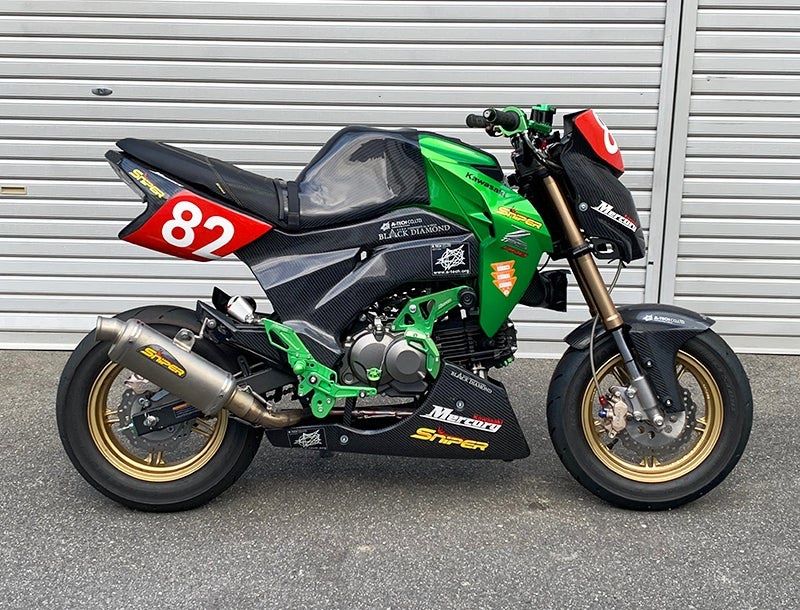 Z125 PRO フロント用 NISSIN製・ニッシン 2POTキャリパー 銀 2A107S