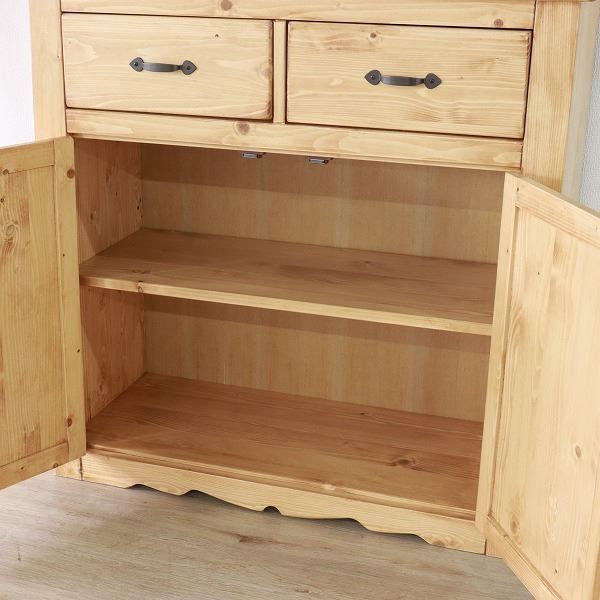 カップボード 約幅90cm LBR ライトブラウン 組立品 食器棚 カップボード 約幅90cm LBR ライトブラウン 組立品 食器棚