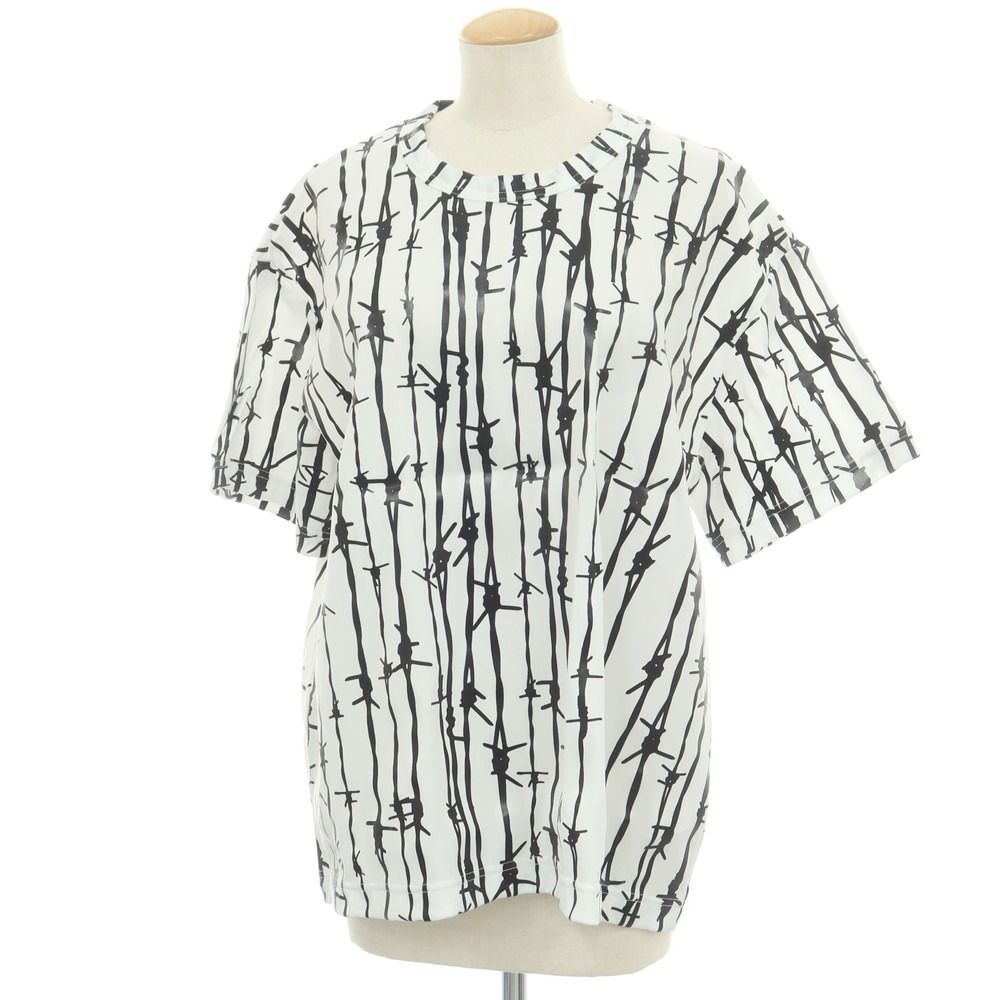 コムデギャルソン COMME des GARCONS 2025年秋冬 ポリエステル クルーネック 半袖Ｔシャツ ホワイトxブラック サイズS レディース