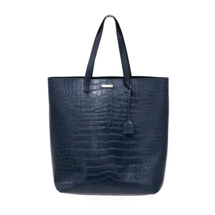 【極美品】サンローラン　ビジネスバッグ　クロコダイル　トートバッグ　黒　レザー サンローラン SAINT LAURENT サック ショッピング エンボス