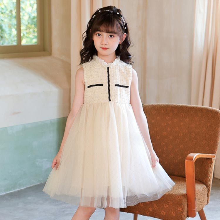 女の子 キッズ スーツ ワンピース セットアップ 卒園式 ツイードジャケット ノースリーブ チュール 切り替え ノーカラー 異素材 子供スーツ 入園式 ボレロ ドレス 結婚式 フォーマル 入学式 スー yuzuc594841
