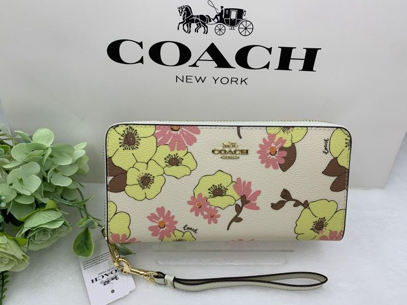 コーチ 長財布 COACH 財布 アコーディオン ウォレット プレゼント 贈り物 ギフト ラウンドファスナー ロング ジップ ファッション 花柄 レディース 新品 未使用 C1798 A344-25