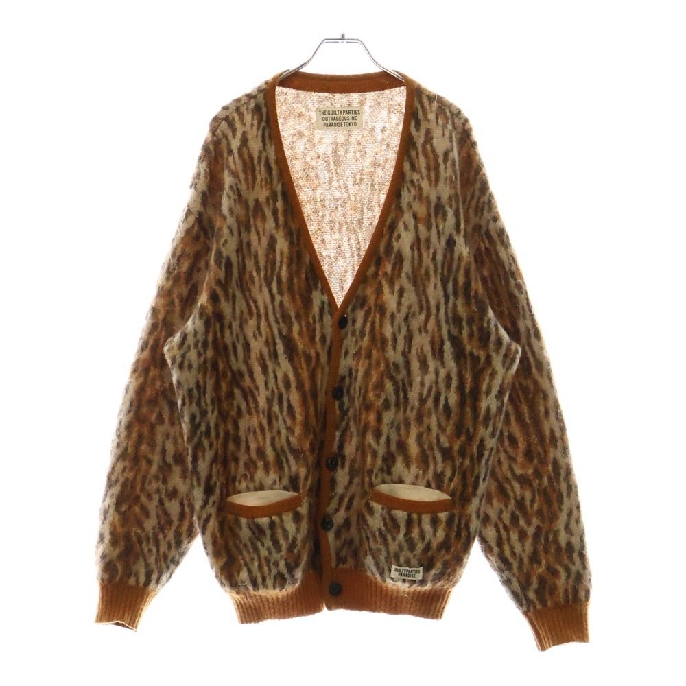 WACKO MARIA ワコマリア 22AW LEOPARD MOHAIR CARDIGAN TYPE-2 レオパード総柄 モヘヤ混 ニット カーディガン ブラウン 22FW-WMK-KN13