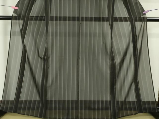 平和屋本店■希少　夏物　本場黄八丈　黒八丈　夏黄八　紗紬　間道　逸品　未使用　DZAA5781kh5 平和屋本店□希少 夏物 本場黄八丈 黒八丈 夏黄八 紗紬 間道 逸品 未