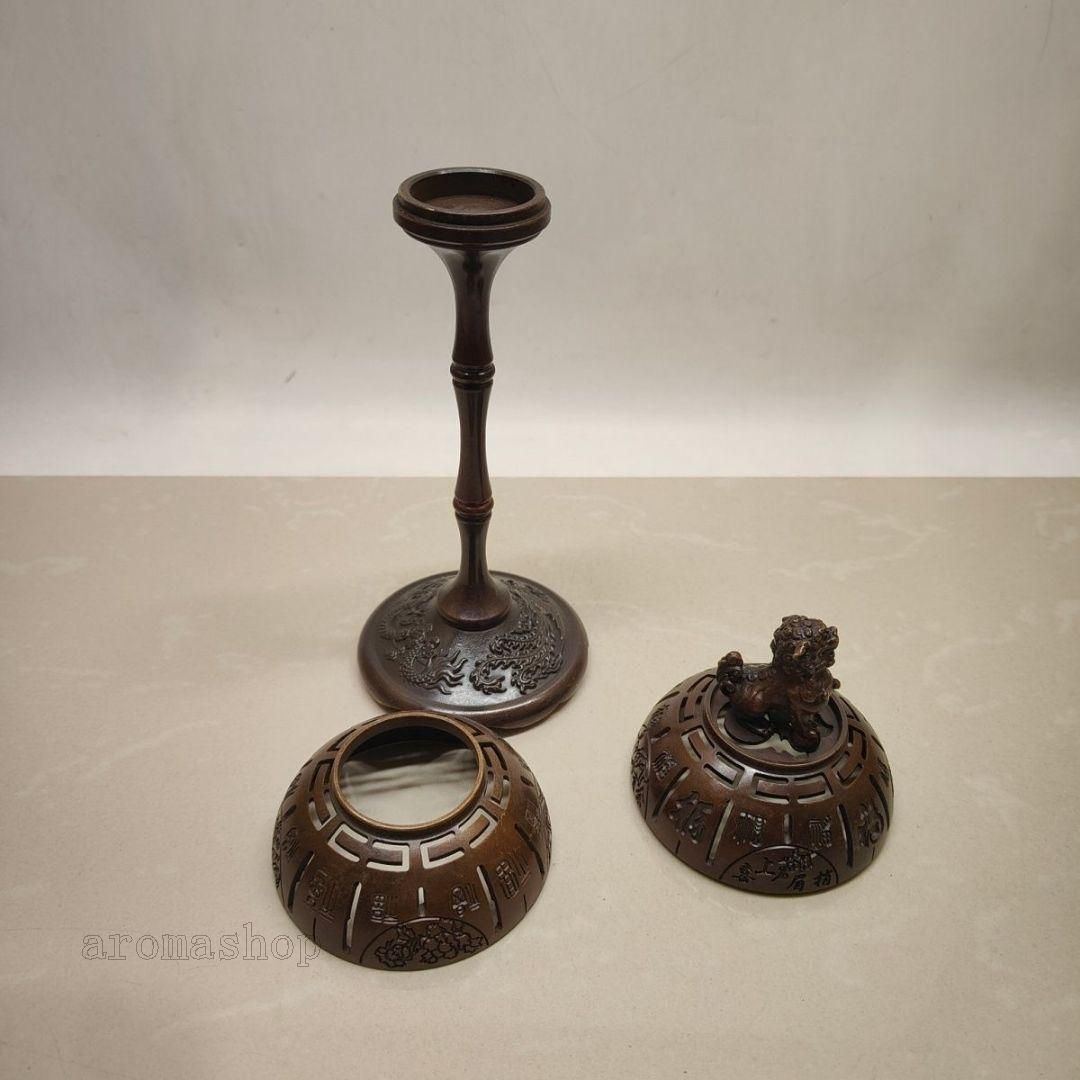 銅製 獅子灯籠炉 香炉 檀香炉 禅意 茶室薫香炉 香道具 装飾品 工芸品 置物 銅製 獅子灯籠炉 香炉 檀香炉 禅意 茶室薫香炉 香道具 装飾品