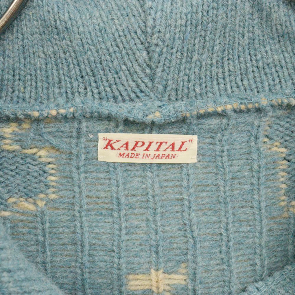 KAPITAL (キャピタル) 5Gウール BONEフードセーター ニット プル