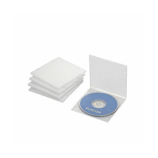 (まとめ)エレコム Blu-ray/DVD/CDケース(スリム/PP/1枚収納) CCD-JPCS5CR