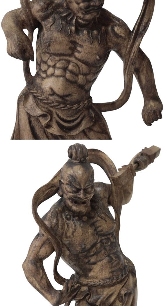 高19.8cm 金剛力士像 仁王像 木彫り 仏像 仏教美術 置物
