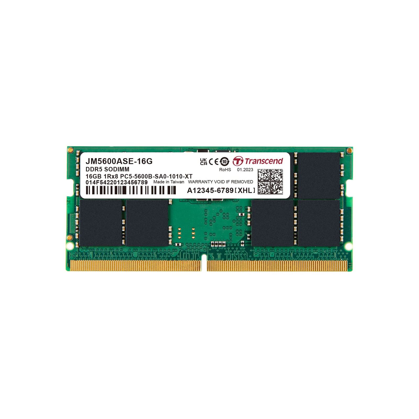 トランセンドジャパン ノートPC用メモリ PC5-44800 DDR5 5600 16GB 1.1V 262pin SO-DIMM 1Rx8 2Gx8 x8 CL46 無期限保証 JM5600ASE-16G