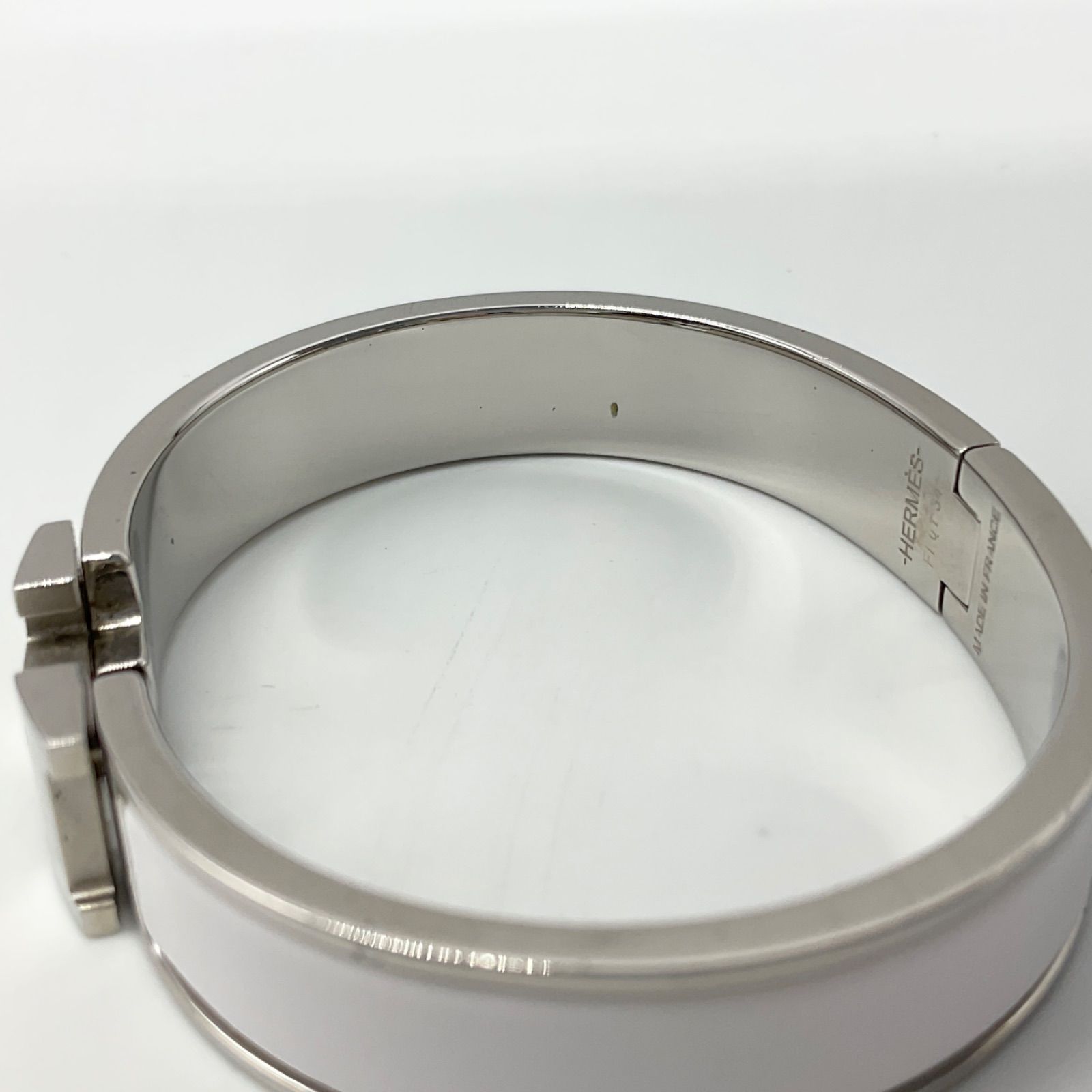 HERMES ホワイトバングル ○HERMES エルメス クリックH PM ブレスレット バングル