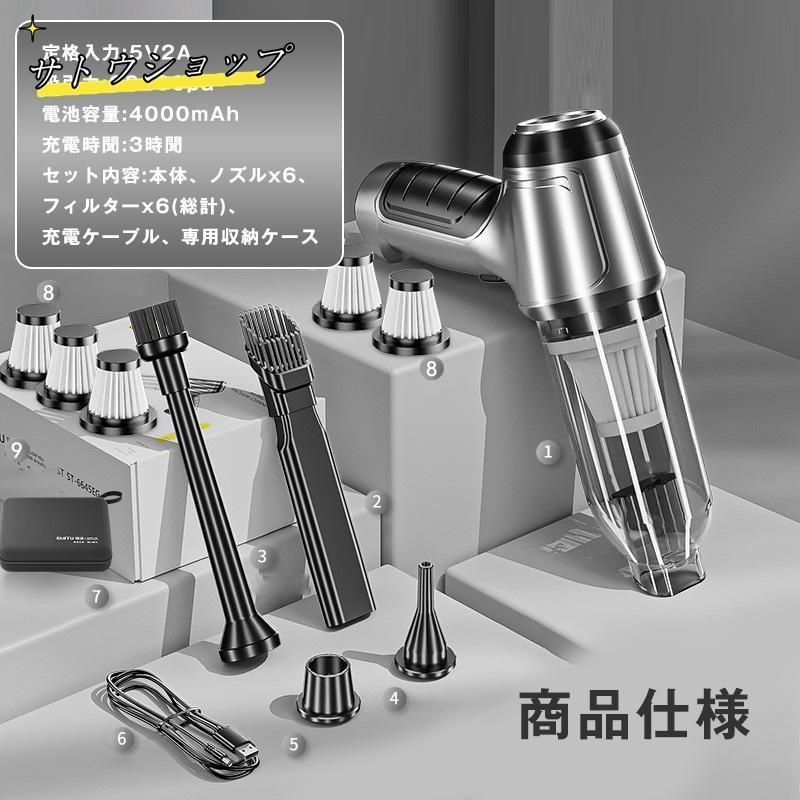 ハンディクリーナー 強力 掃除機 コードレス ブラシレスモーター 充電式 吸引力 28000pa 小型 軽量 車用掃除機 静音 USB充電式 紙パック不 強力 掃除機 ハンディクリーナー ハンディ掃除機 ミニ掃除機 コードレス 充電式 車用掃除機 ブラシレスモーター 吸引力 28000pa 小型 軽量 車用 おすすめ 家庭用