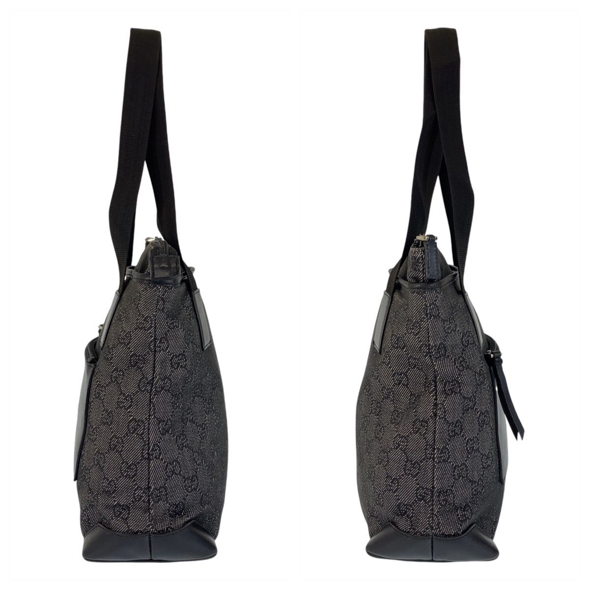 【激レア】GUCCI グッチ ブラック レザー トートバッグ グッチ GUCCI トートバッグ レザー デニム ブラック レディース