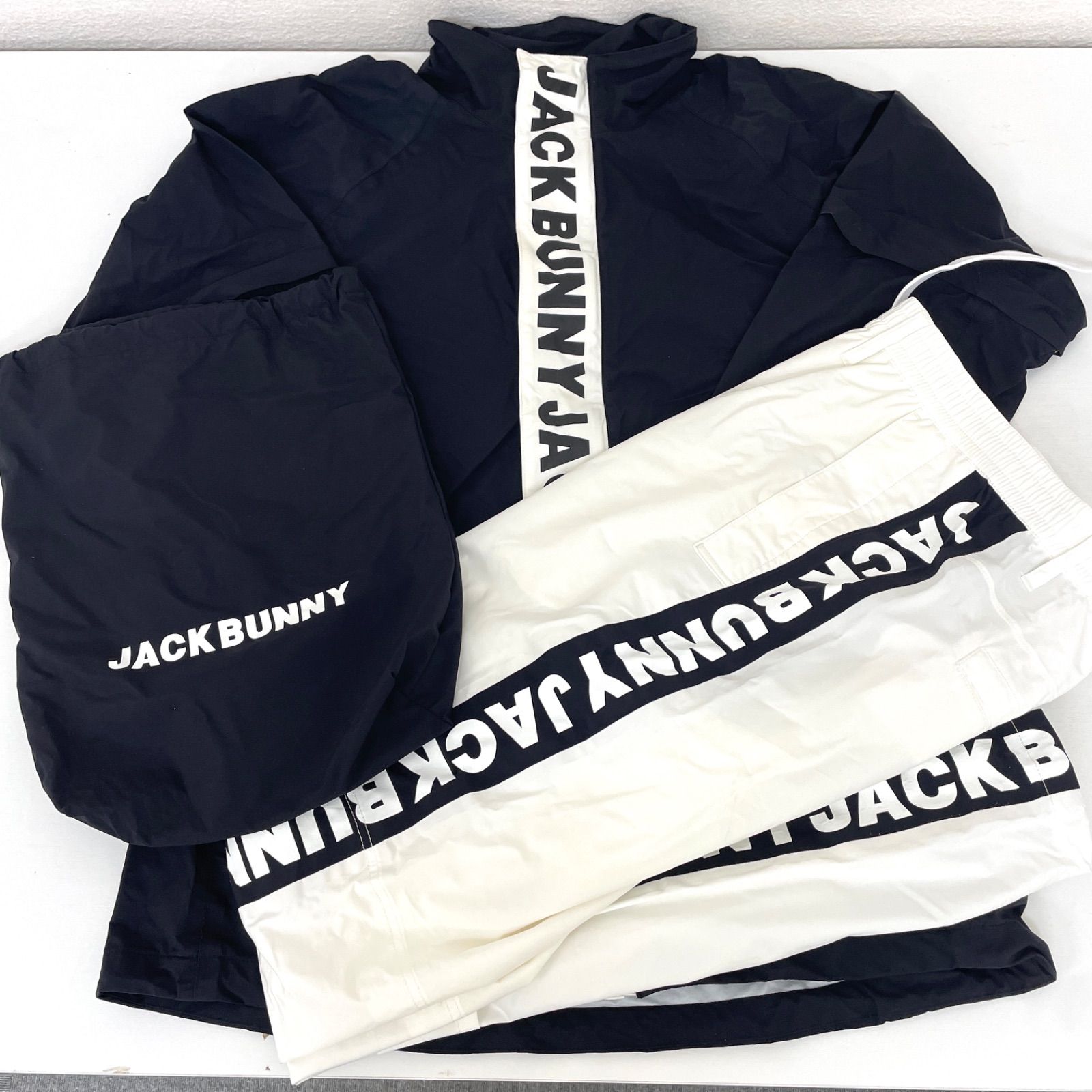 JACK BUNNY ジャックバニー レインウェア ブラック×ホワイト