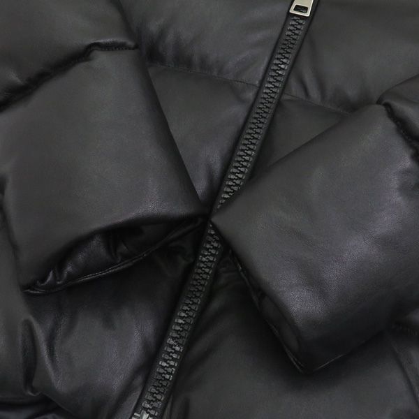 LEON掲載 未使用 HERNO ヘルノ エコレザー フーディー ダウン ブルゾン