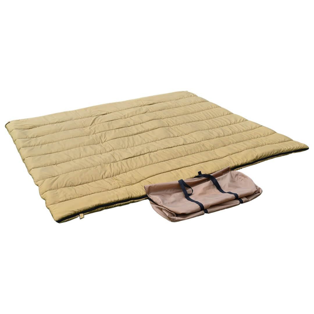 WAQ DD SLEEPINGBAG ファミリー 寝袋 ソロ キャンプ アウトドア 両開きタイプ 3シーズン 春用 夏用 秋用 快適使用温度0℃ 洗い 収納袋付き