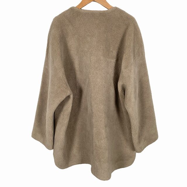 ミラオーウェン　ノーカラーシャツカーブボアコート　グレー　0 ボア　コート Mila Owen（ミラオーウェン）の「ノーカラーシャツカーブ