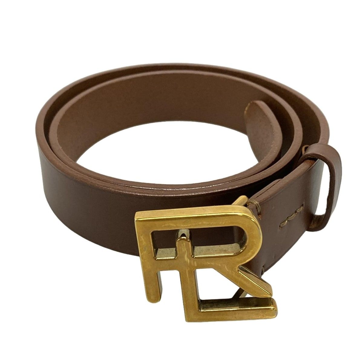 【極美品】ラルフローレン リングバックル レザーベルト ブラウン 75~80cm 三越伊勢丹 | DOUBLE RL RALPH LAUREN/ダブル アール エル