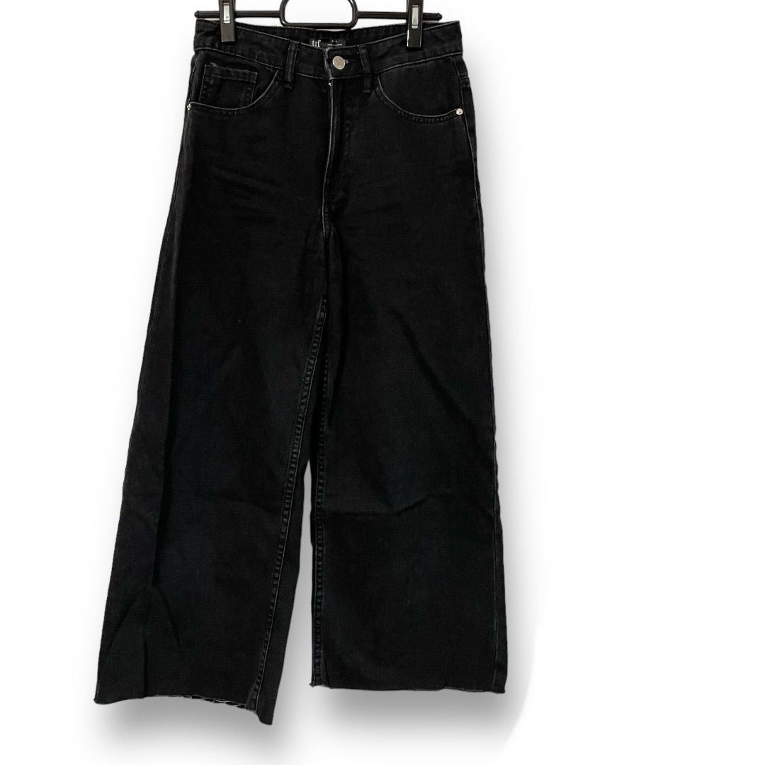 古着 ZARA ブラックデニム グランジ ペイントデニム ワイド