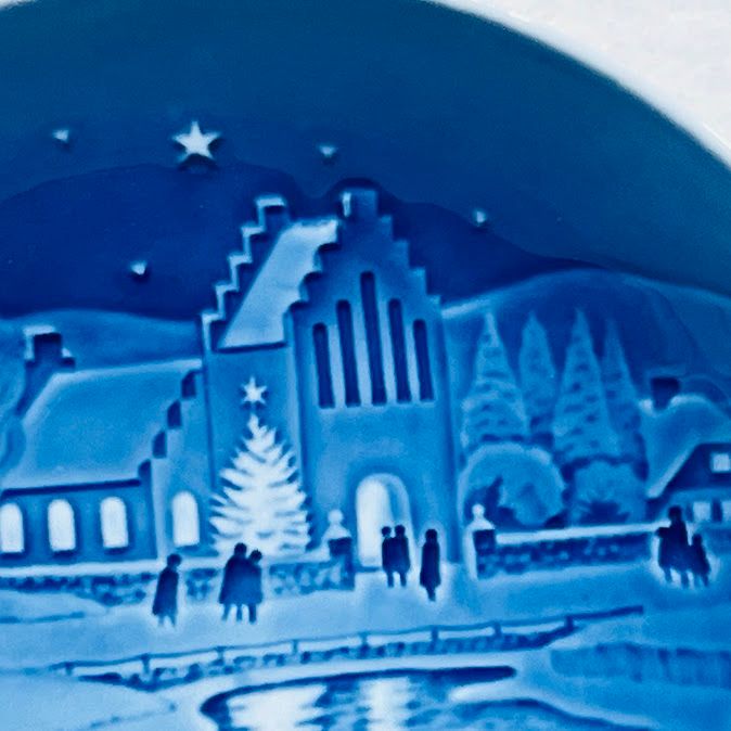 【中古】BING＆GRNDAHL CHRISTMAS PLATE　ビングオーグレンダール　クリスマスプレート1974年『村のクリスマス』