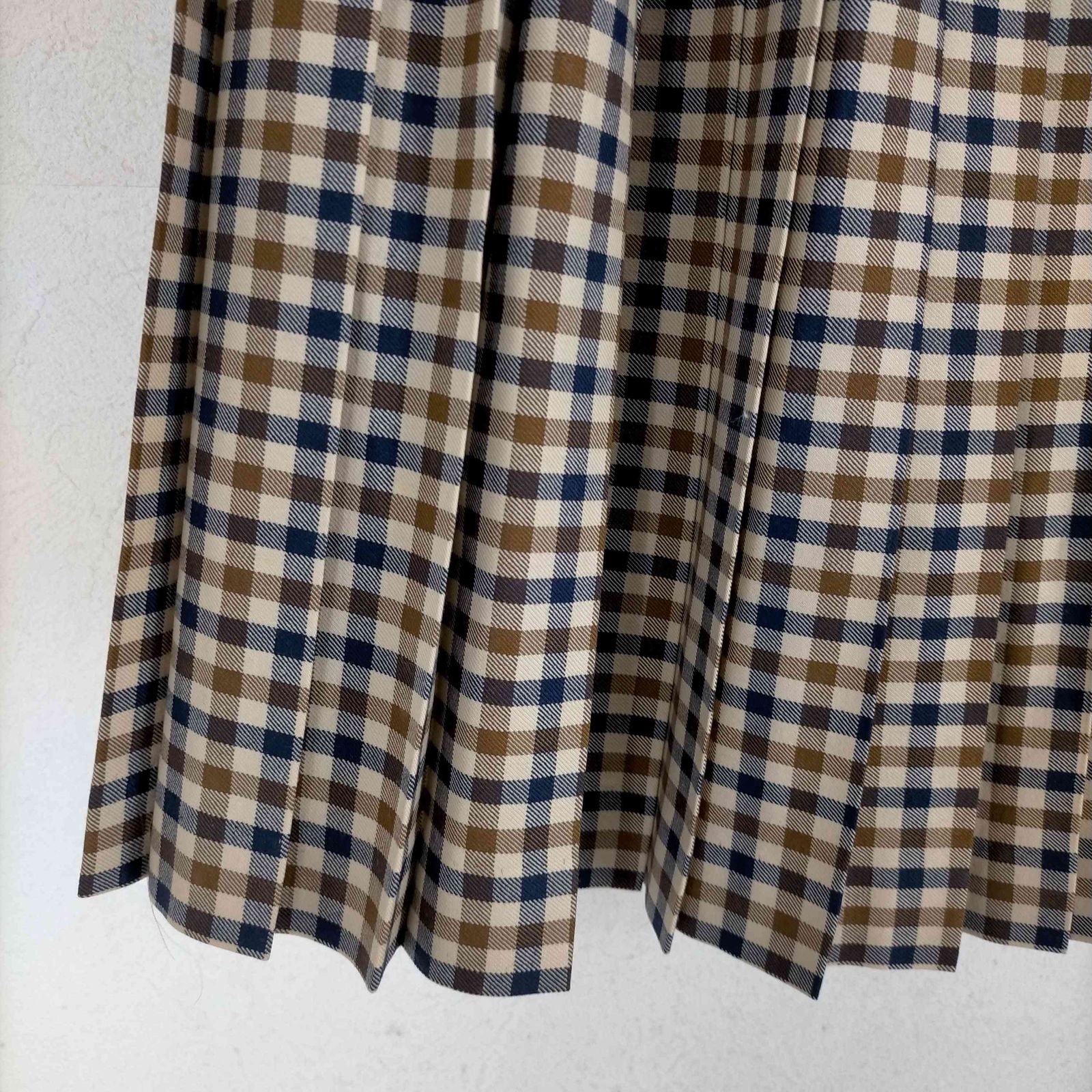 美品　Aquascutum ラップスカート　タータンチェック　プリーツ　英国製 アクアスキュータム ラップスカート プリーツ タータンチェック