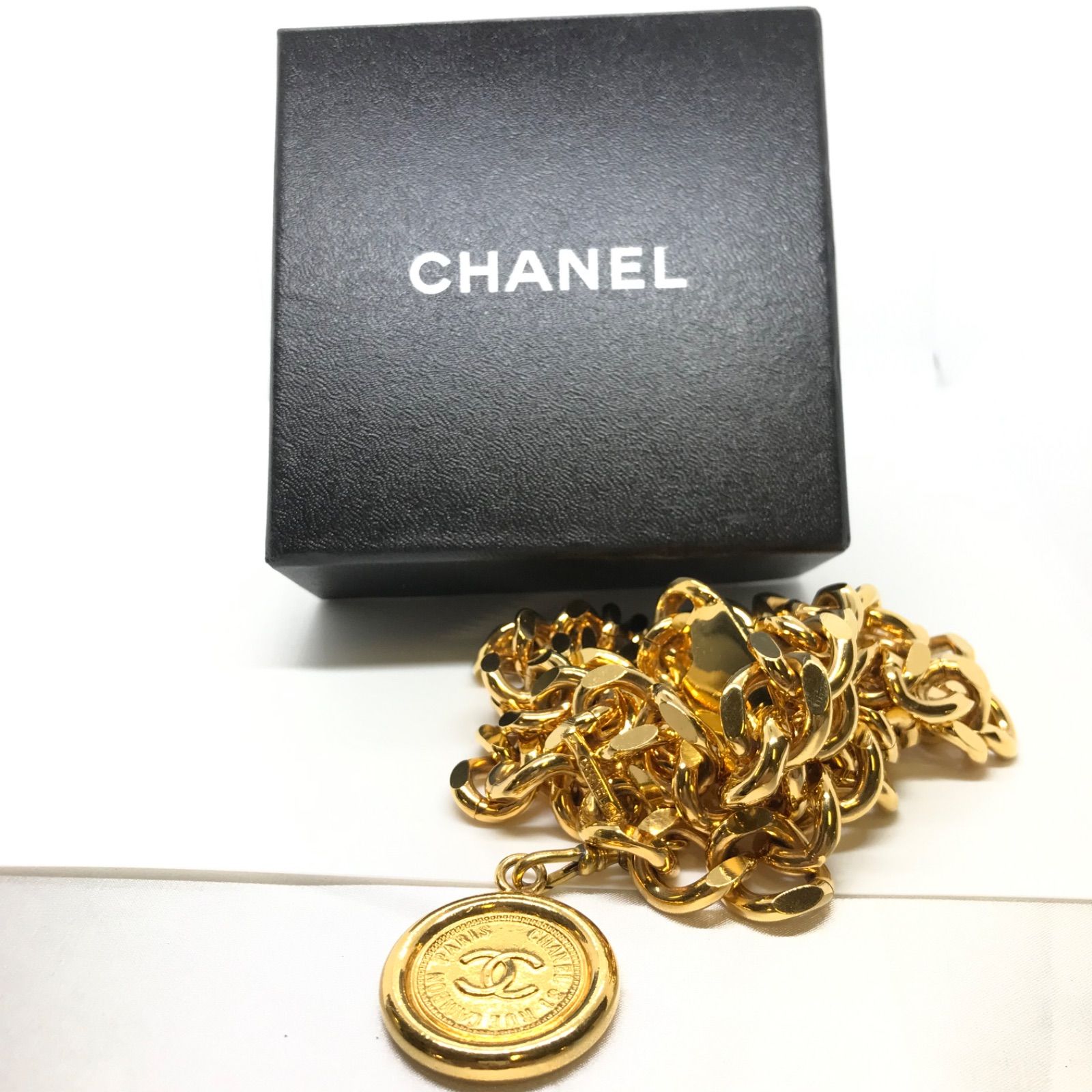 CHANEL シャネル コインチャーム チェーンベルト ゴールド