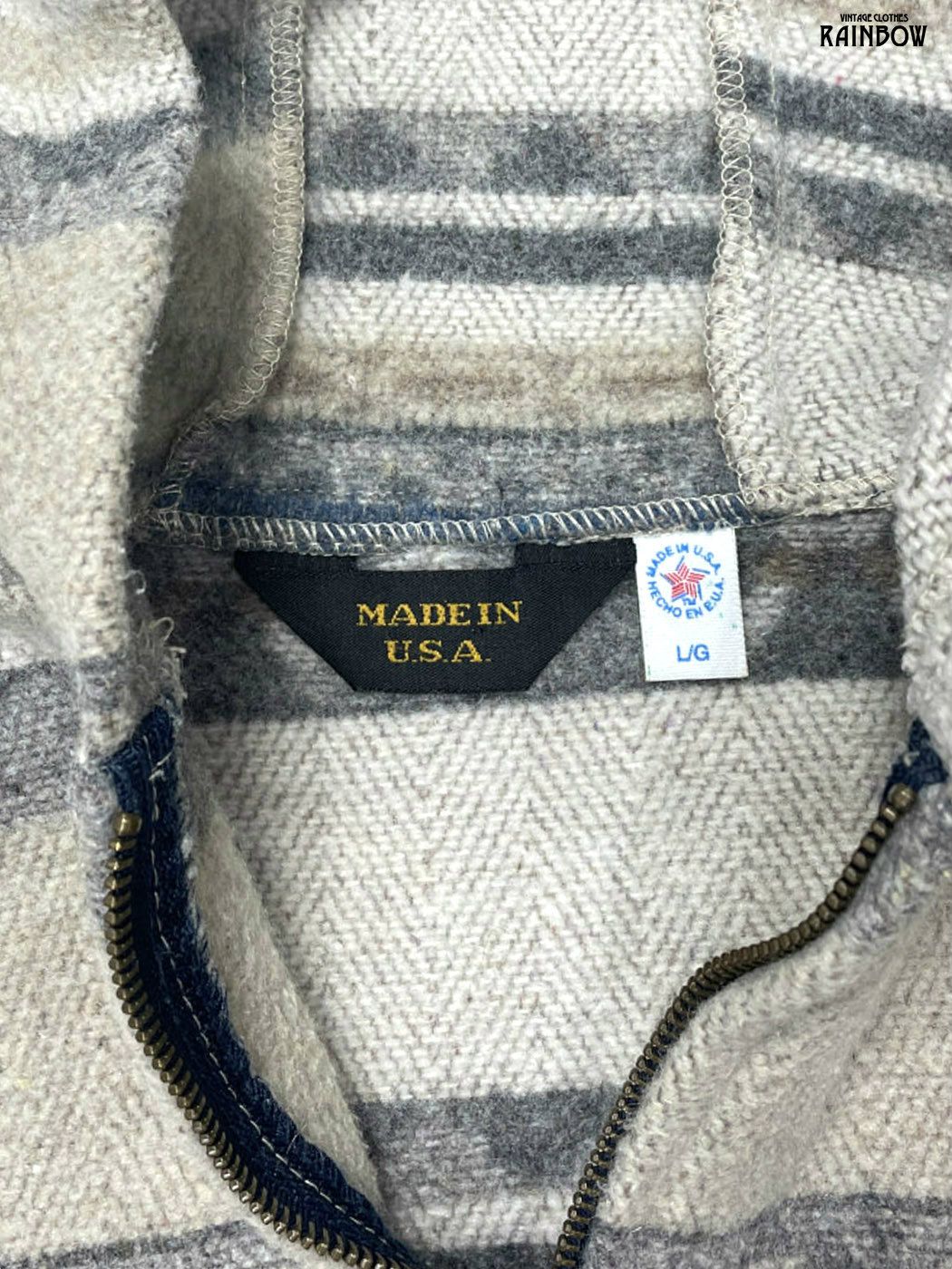 古着 アメリカ製 総柄 ウール 長袖 アウター ライトジャケット ベージュ ttu2508210 GULLKHAN_COM