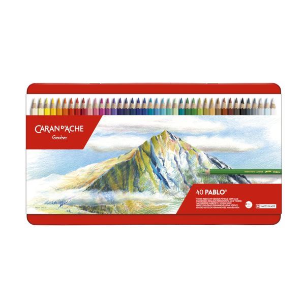 7営業日以内発送 ホルベイン画材 619154 CDA0666－340パブロ40色セット カランダッシュ 油性色鉛筆 パブロ油性色鉛筆 いろえんぴつ パブロ色鉛筆 塗り絵 ギフト ぬりえ 沖縄離島販売不可