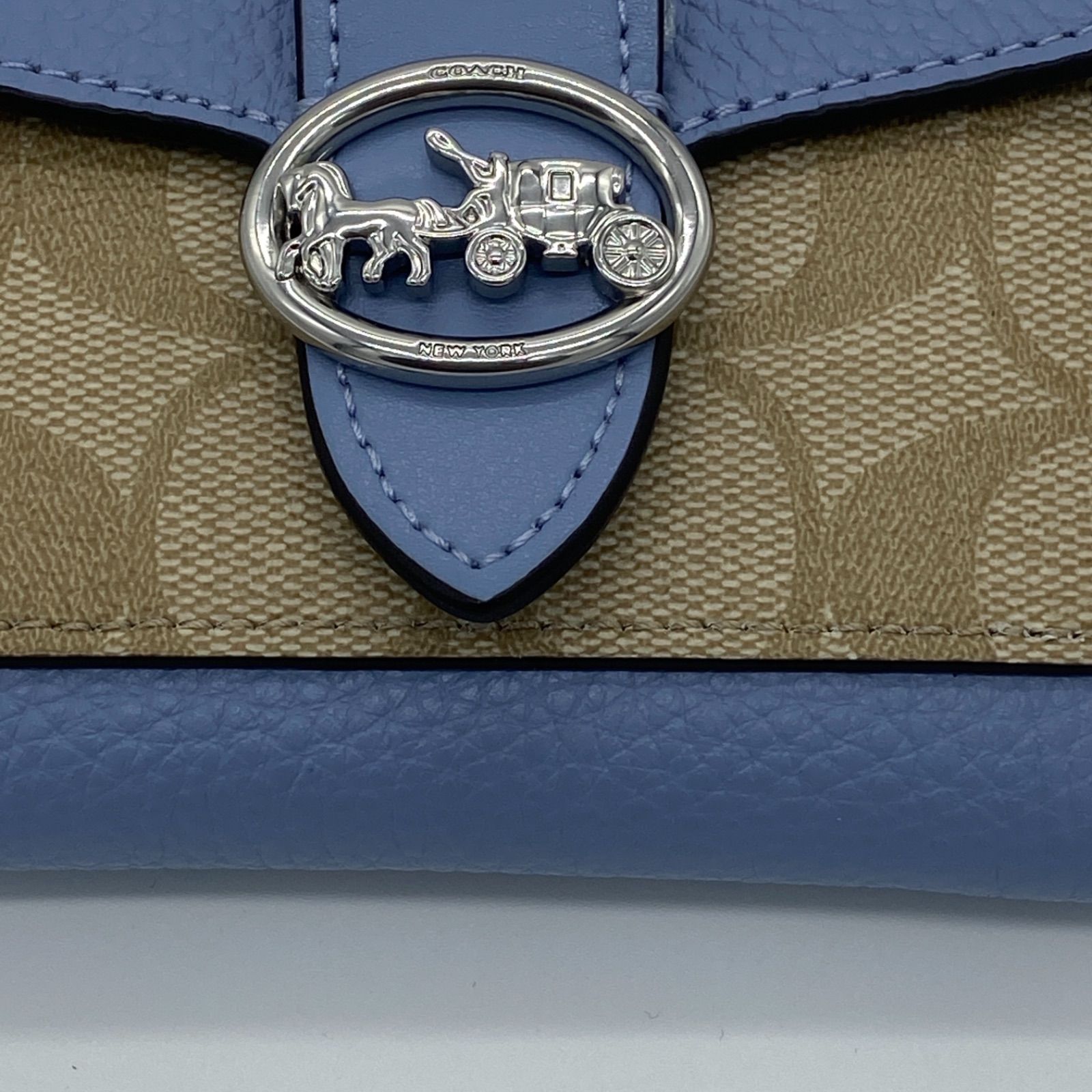 COACH コーチ 二つ折り財布ジョージー ウォレット ブルー