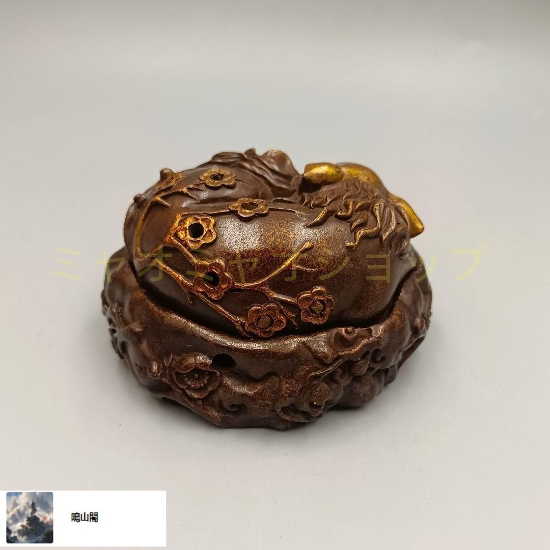 銅製 九尾狐薫香炉 室内薫香炉 茶道具 香道具 装飾品 置物