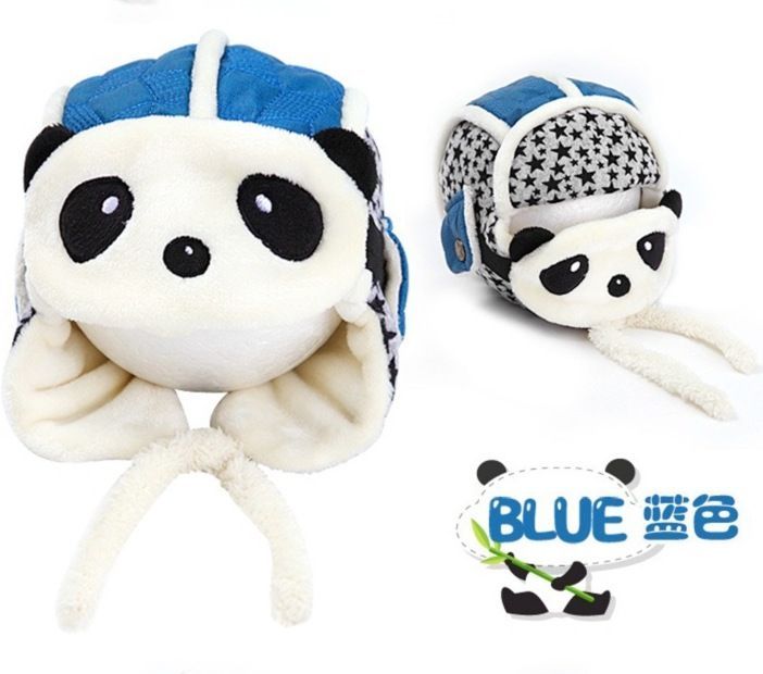 新品 スター パンダ ベビー パイロット ニット帽 ネックウォーマー ☆フワモコ☆ 青