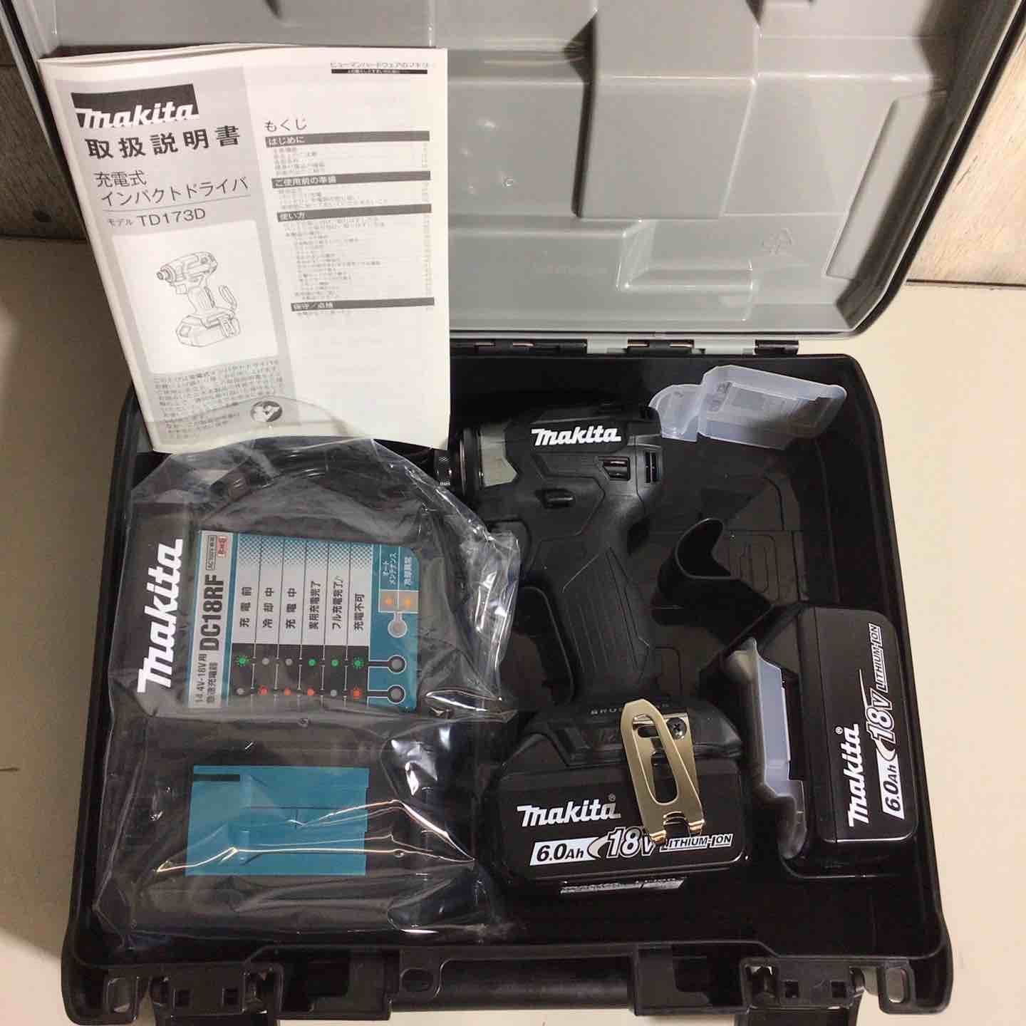 ♥品 純正バッテリー 充電器付 マキタ makita コードレス インパクトドライバー TD173DRGXB ブラック 黒 純正