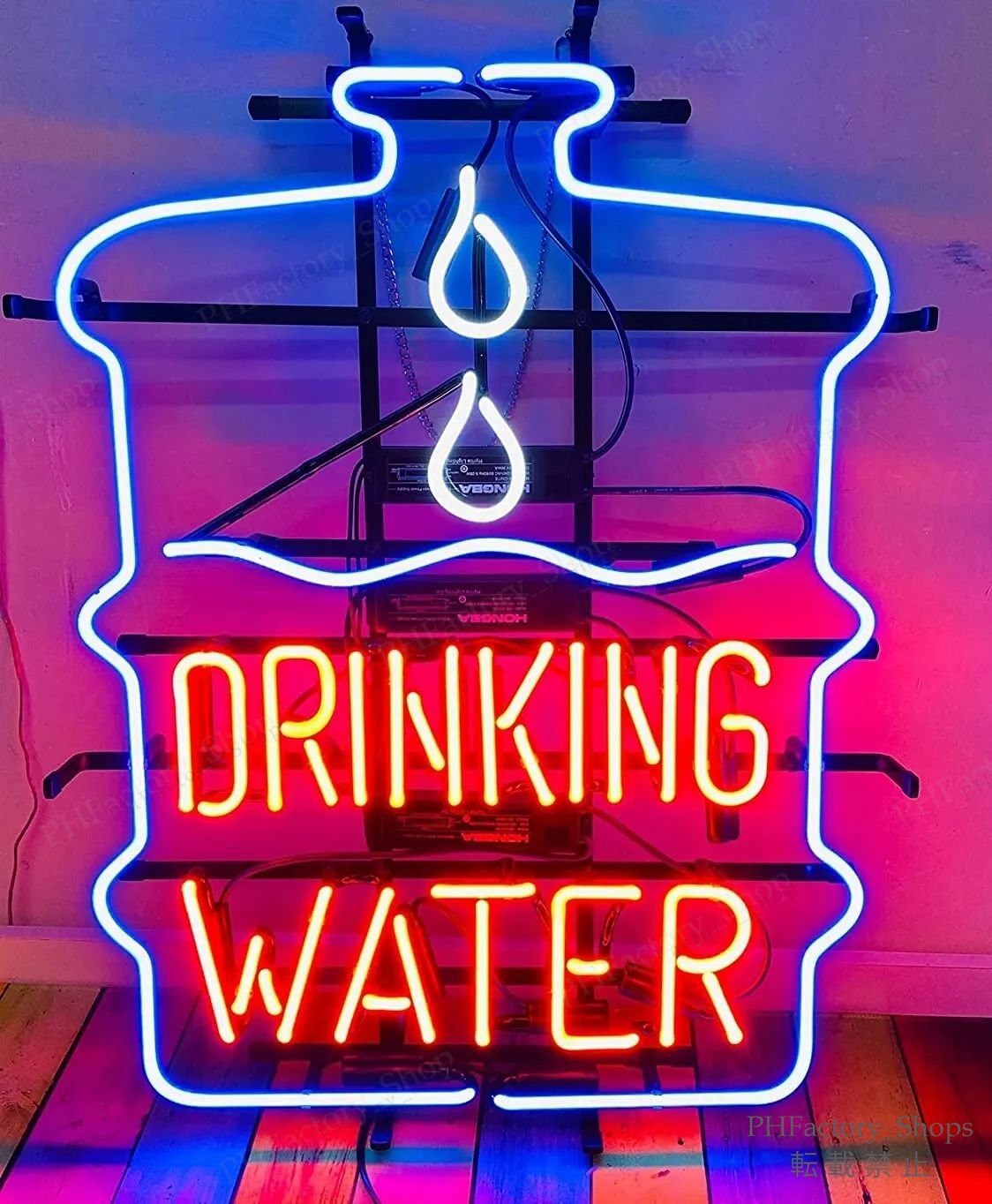 ネオンサイン Drinking Water Open ネオン管 NEON SIGN ネオンライト ネオン看板 インテリア 照明 店舗装飾 室内装飾 広告用看板 BAR 居酒屋 ビール バー おしゃれ
