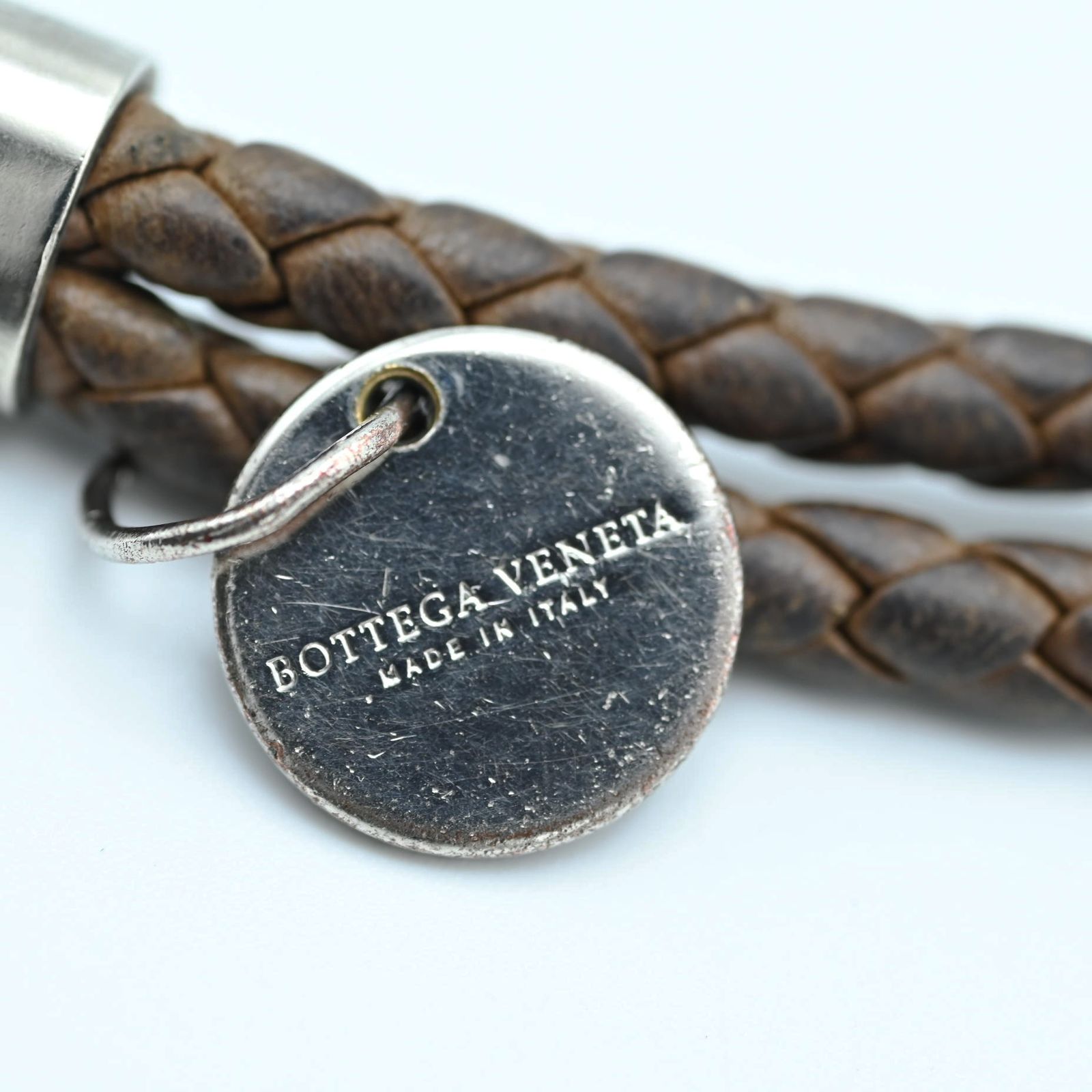 BOTTEGA VENETA - K09 BOTTEGA VENETA ボッテガヴェネタ イントレチャート レザー ネックストラップ ブラウン K09 BOTTEGA VENETA ボッテガヴェネタ イントレチャート レザー