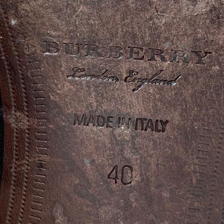 BURBERRY バーバリー キャンバス ローファー 40 メンズ ベージュ