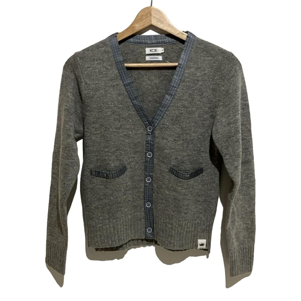 Thom Browne カーディガン 【美品】 美品】THOM BROWNE ダークグレー カーディガン