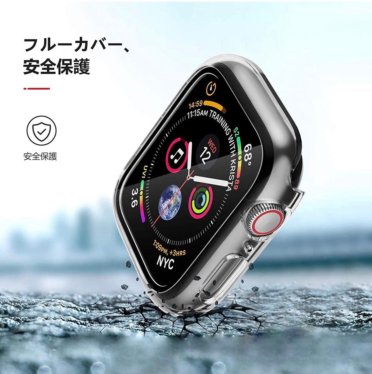 Apple Watch 40 41 クリア 45 カバー ケース 44 透明 - 通販