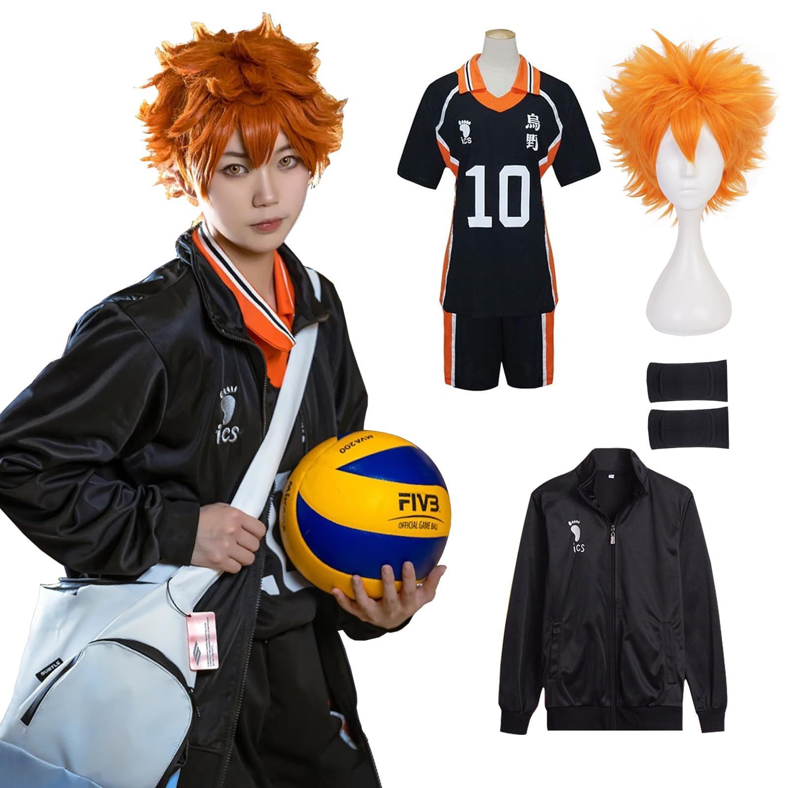 Color:日向翔陽 4パーツセット_Size:2XL [NOKIJP] 烏野高校 音駒高校