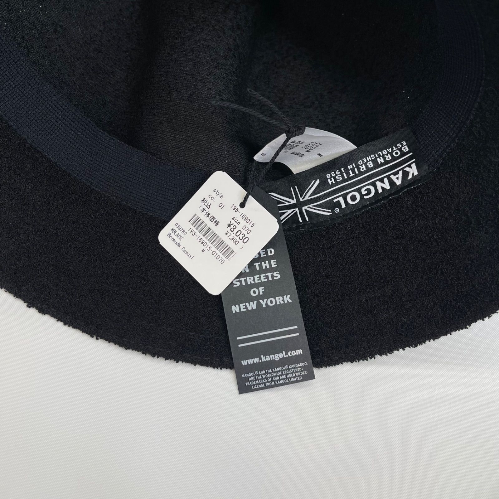 BIGサイズ KANGOL ベル型 Black/white XLサイズ - ハット