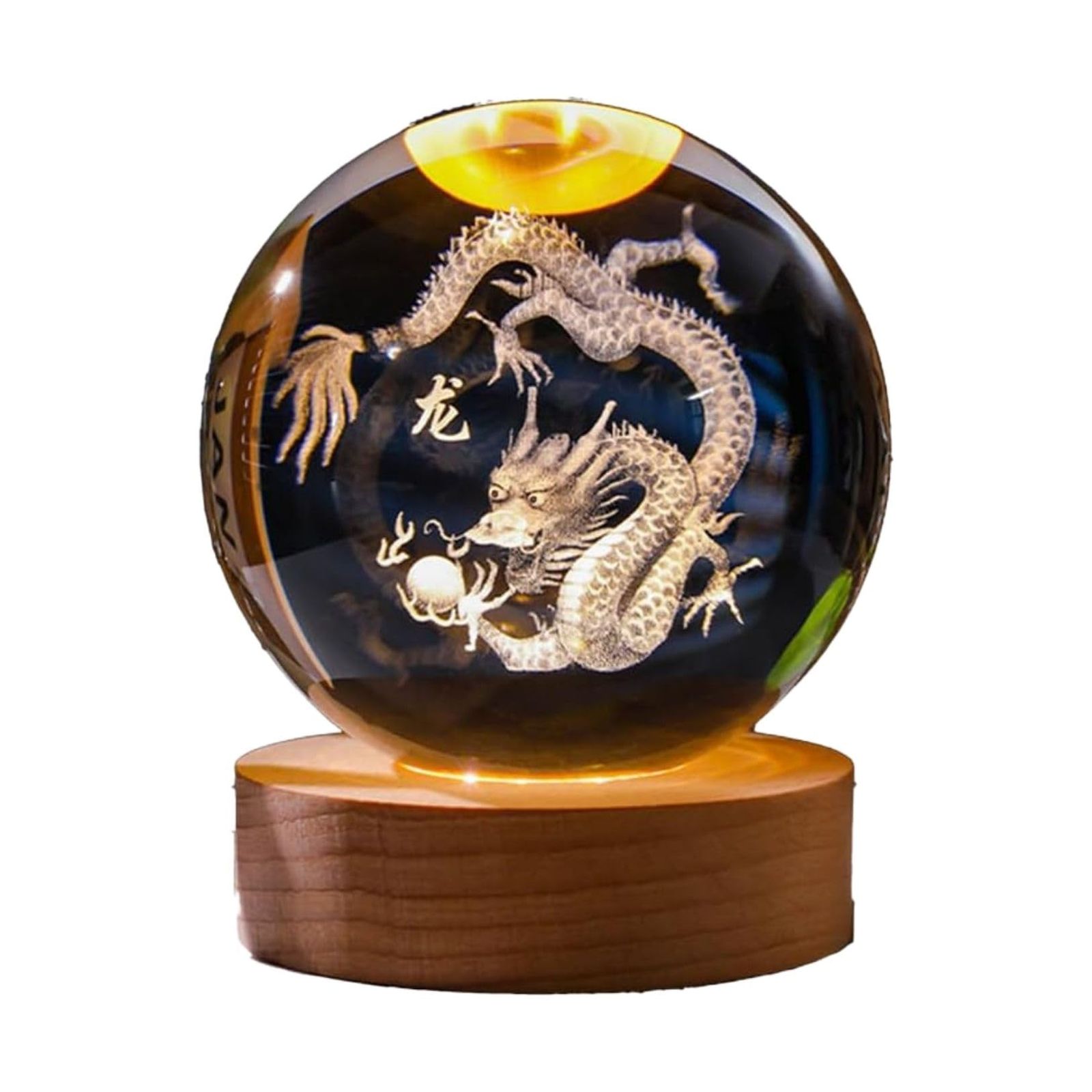 天然石　八角ポイント水晶龍飾り　置物 PLEAVIT 龍の玉 龍 置物 風水 龍 クリスタル 置物 水晶 ドラゴン 開運