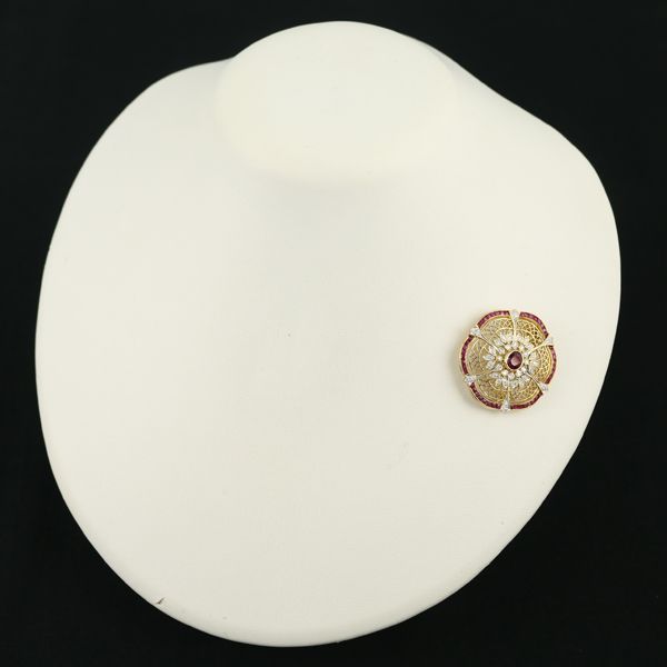 ルビー 1.54ct ダイヤ ダイヤモンド 0.41ct 透かし ミルグレイン  