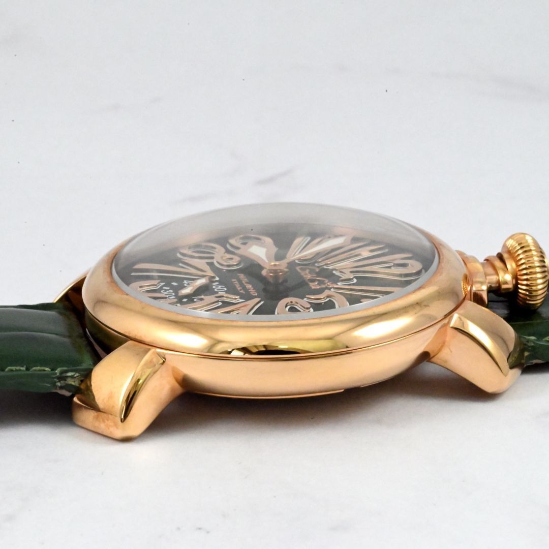 GaGa MILANO】ガガミラノ マヌアーレ 48mm グリーン Ref.5011.04S 手巻