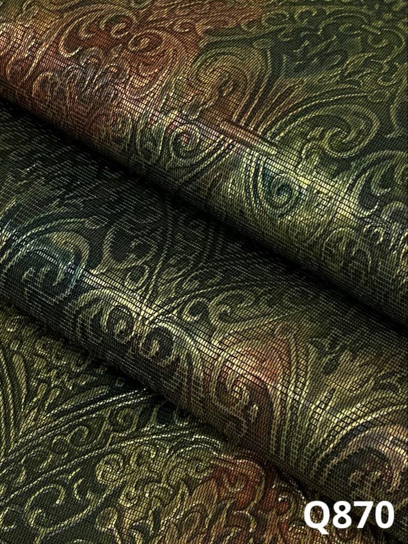 型押し調 袋帯 ダマスク柄 ♥品 正絹 六通