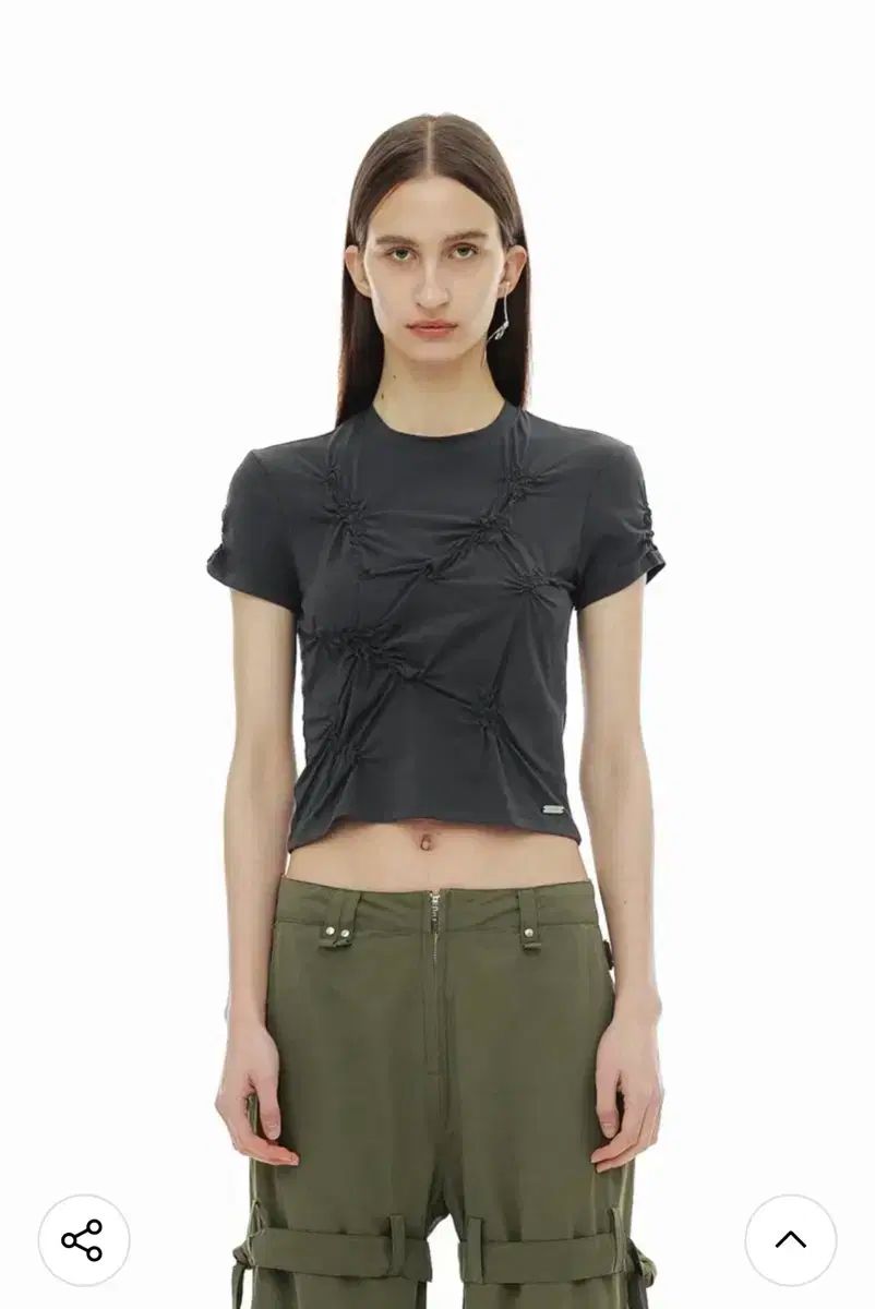 CERRIC セリック FLOWER TWISTED HALF TOP 半袖 トップス チャコール