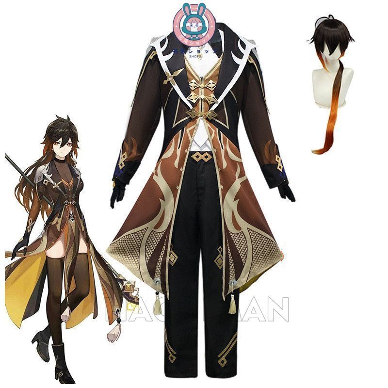 新品 未使用鍾離 しょうり ショウリ/Zhongli コスプレ衣装 原神 げんしん コスプレ衣装 ウィッグ付き カツラ コスチューム ハロウィン クリスマス 制服 大人 子供 cosplay イベント
