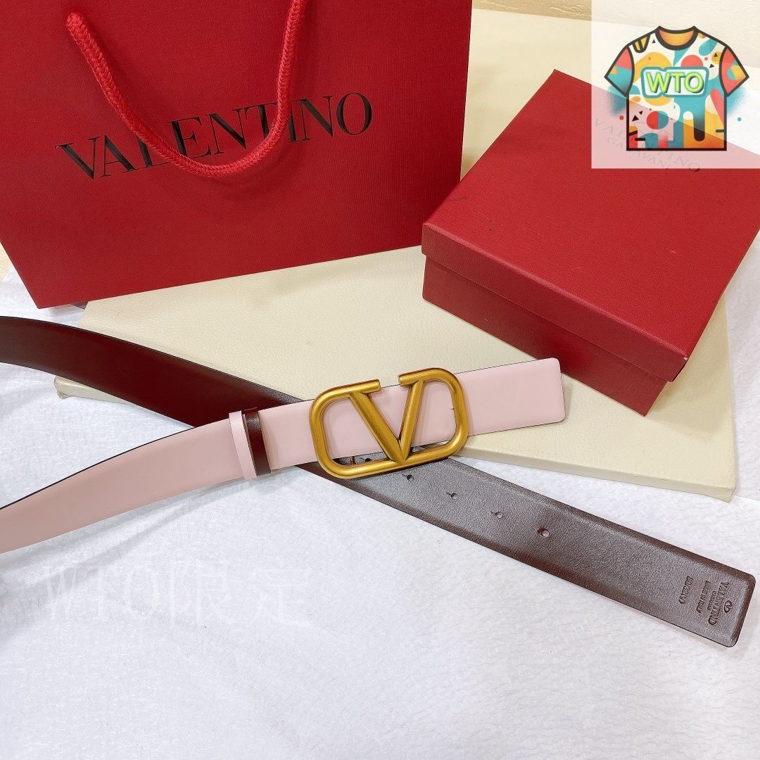 【Valentino Garavani】 VLogo Signature 40キャンバスベルト Reversible Vlogo Signature Belt In Glossy Calfskin 40 Mm for