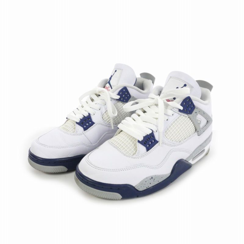 Air Jordan 4 ホワイト/ネイビー シューズ エア ジョーダン 4 ナイキ エアジョーダン レトロ NIKE AIR