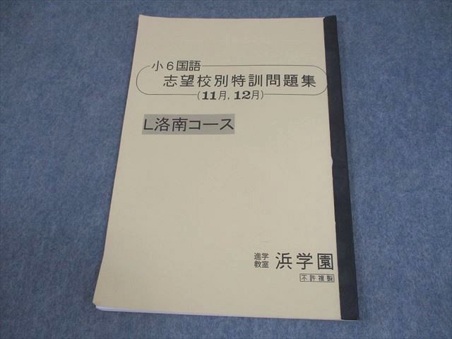 浜学園 小6 国語 L洛南コース 志望校別特訓問題集(11月、