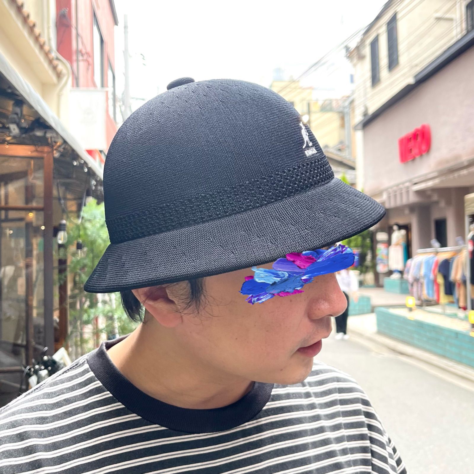 SALE⭐️KANGOL ベル型 ファーハット アンゴラ Black LサイズHL帽子